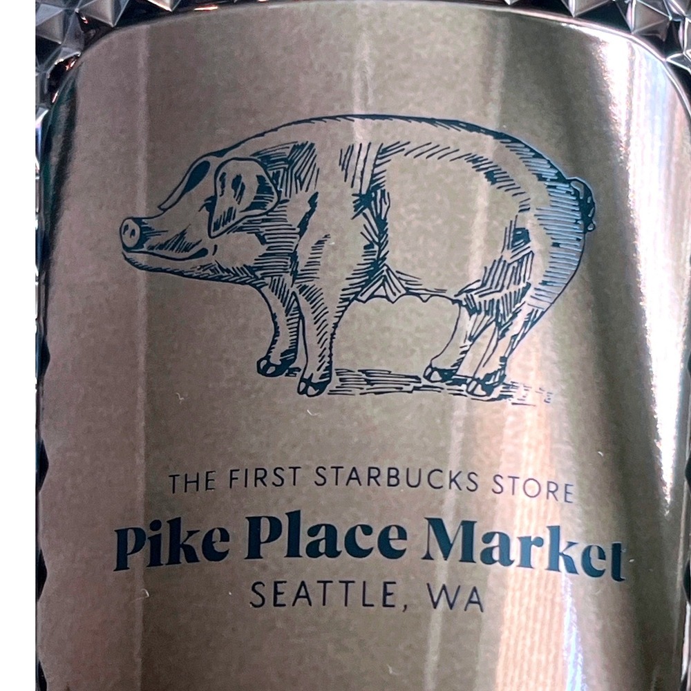 NWT - Starbucks First Store Pike Place Rose Gold Studded Tumbler 24oz Rachel Pig - Picture 4 of 6